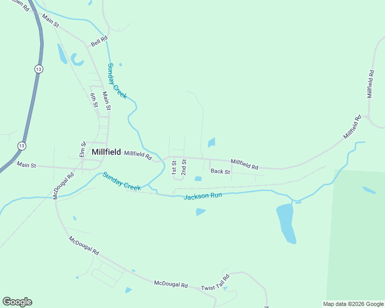 map of restaurants, bars, coffee shops, grocery stores, and more near 15920 Millfield Road in Millfield