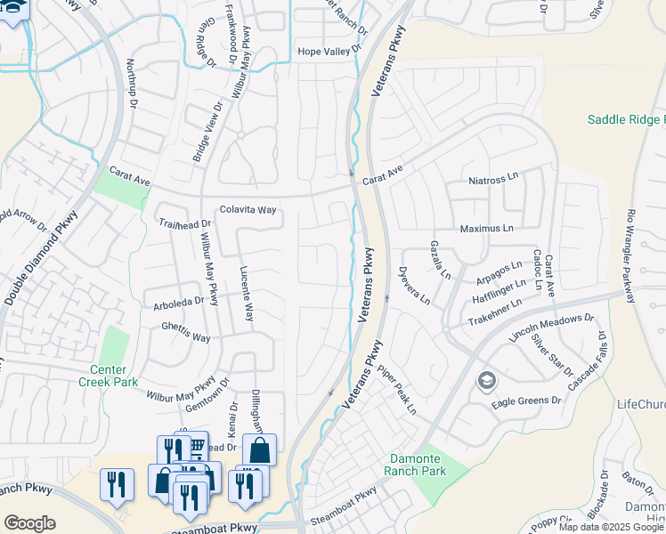 map of restaurants, bars, coffee shops, grocery stores, and more near 10155 Culiacan Pass Trail in Reno