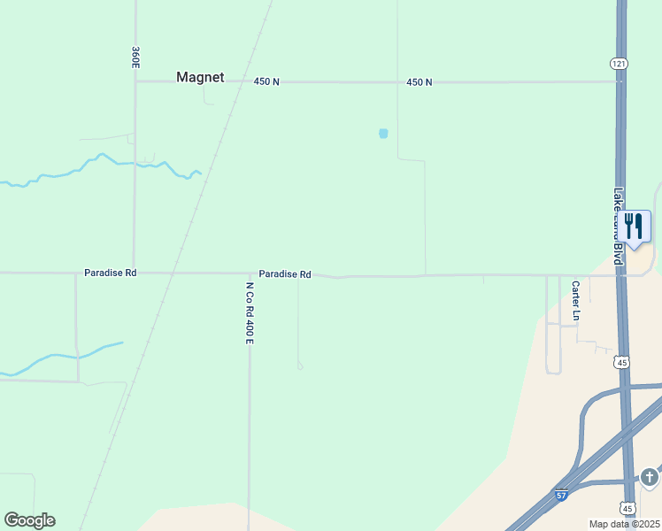 map of restaurants, bars, coffee shops, grocery stores, and more near 4225 Paradise Road in Mattoon