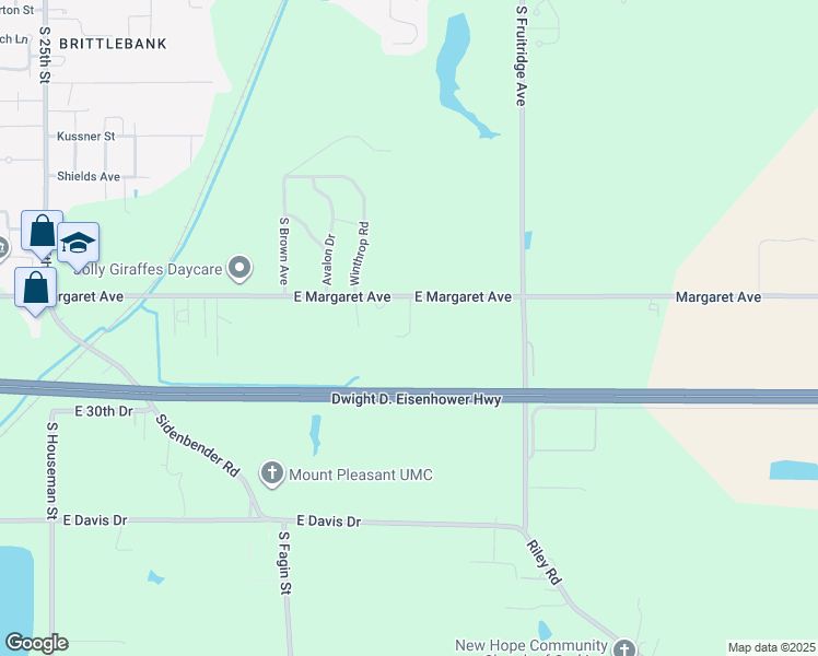 map of restaurants, bars, coffee shops, grocery stores, and more near 1747 East Margaret Drive in Terre Haute