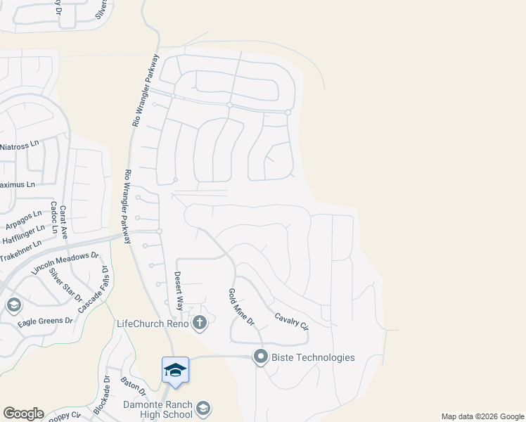 map of restaurants, bars, coffee shops, grocery stores, and more near 3005 Bull Rider Drive in Reno