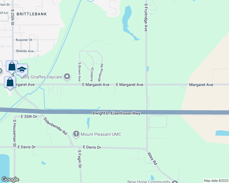 map of restaurants, bars, coffee shops, grocery stores, and more near 1747 East Margaret Drive in Terre Haute