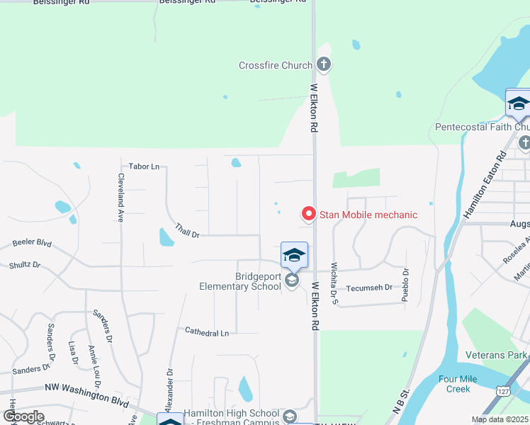 map of restaurants, bars, coffee shops, grocery stores, and more near 1680 Tatum Lane in Hamilton