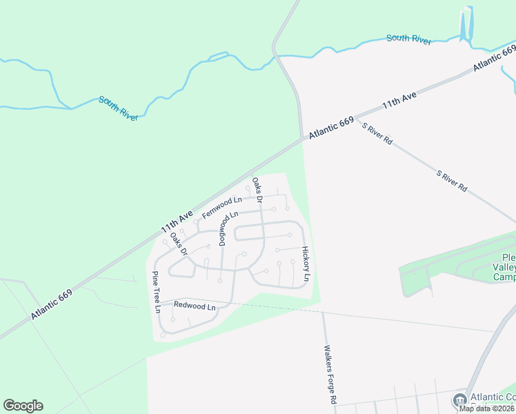 map of restaurants, bars, coffee shops, grocery stores, and more near 1 Oaks Drive in Atlantic County