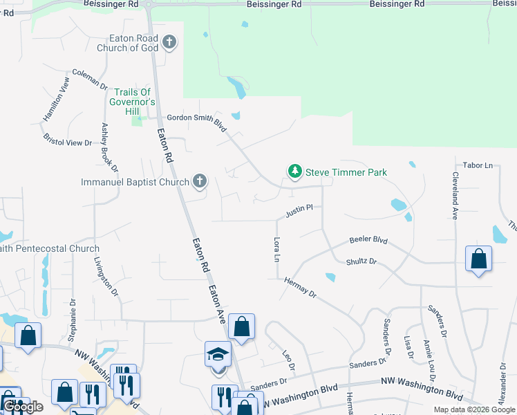 map of restaurants, bars, coffee shops, grocery stores, and more near 21 Marlou Drive in Hamilton