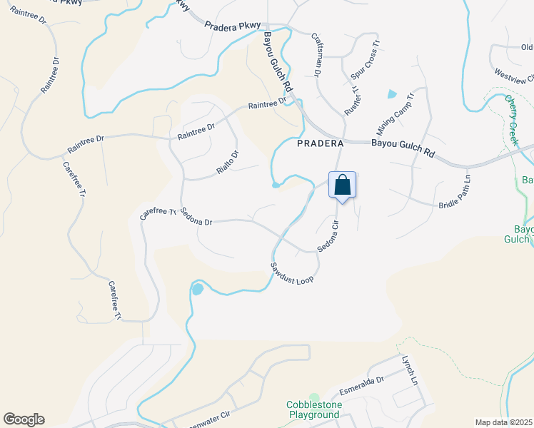 map of restaurants, bars, coffee shops, grocery stores, and more near 4904 Santero Way in Parker