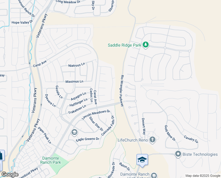 map of restaurants, bars, coffee shops, grocery stores, and more near 2160 Blaze King Court in Reno