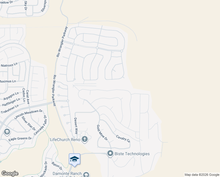 map of restaurants, bars, coffee shops, grocery stores, and more near 3005 Bull Rider Drive in Reno