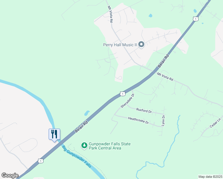 map of restaurants, bars, coffee shops, grocery stores, and more near 11238 Belair Road in Kingsville