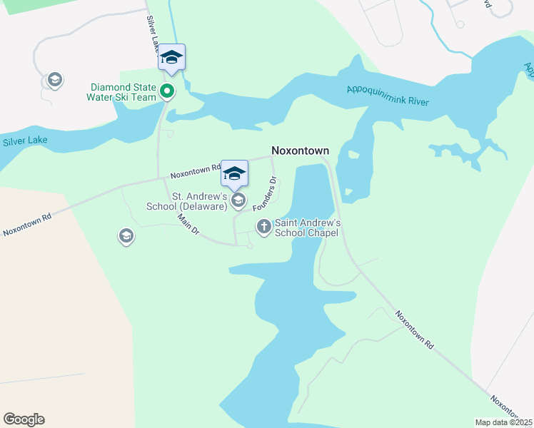 map of restaurants, bars, coffee shops, grocery stores, and more near 350 Noxontown Road in Townsend