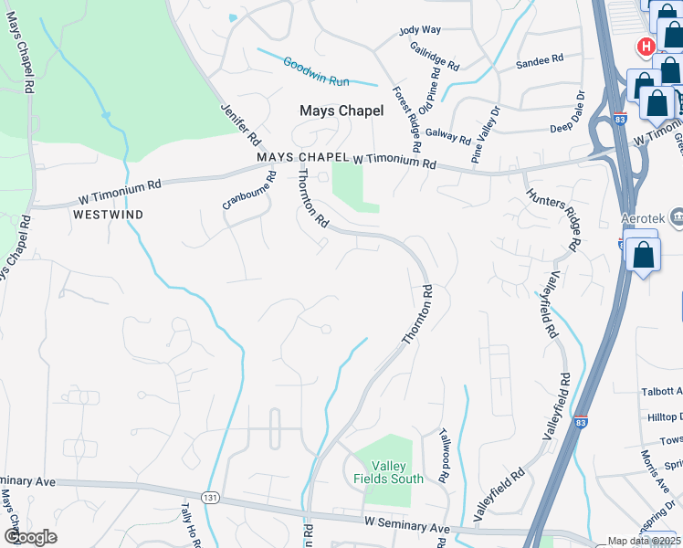 map of restaurants, bars, coffee shops, grocery stores, and more near 1 Rhodes Place in Lutherville-Timonium