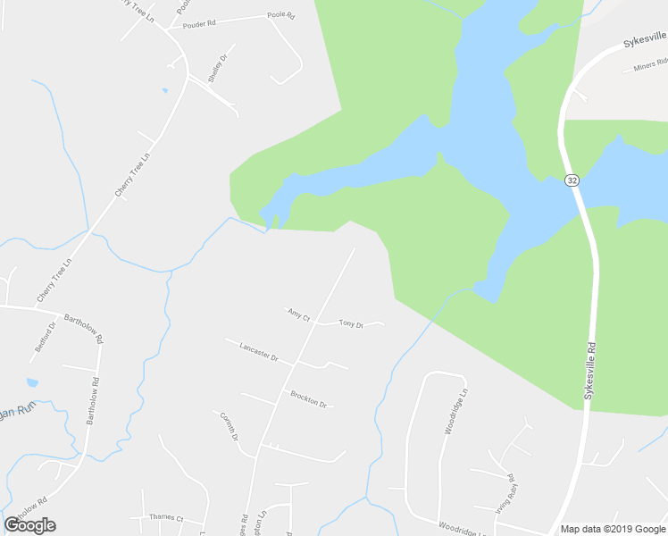 map of restaurants, bars, coffee shops, grocery stores, and more near 5114 Hodges Road in Sykesville