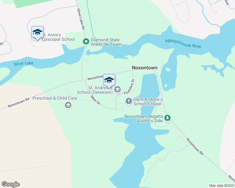 map of restaurants, bars, coffee shops, grocery stores, and more near 350 Noxontown Road in Middletown