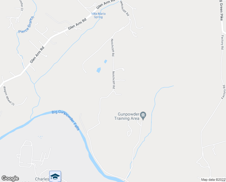 map of restaurants, bars, coffee shops, grocery stores, and more near Notchcliff Road in Glen Arm