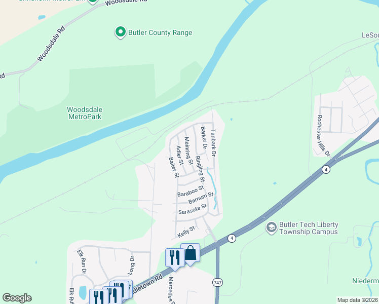 map of restaurants, bars, coffee shops, grocery stores, and more near 200-298 Mainring St in Hamilton
