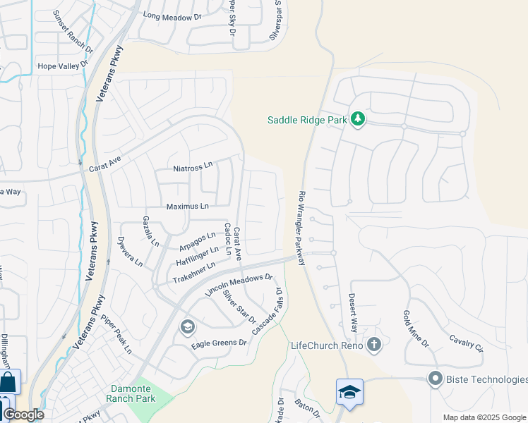 map of restaurants, bars, coffee shops, grocery stores, and more near 413 Cherry Blossom Court in Reno