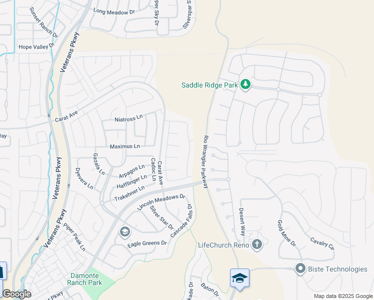 map of restaurants, bars, coffee shops, grocery stores, and more near 413 Cherry Blossom Court in Reno