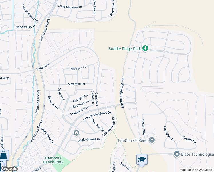 map of restaurants, bars, coffee shops, grocery stores, and more near 413 Cherry Blossom Court in Reno