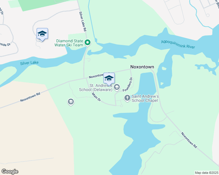 map of restaurants, bars, coffee shops, grocery stores, and more near 350 Noxontown Road in Middletown