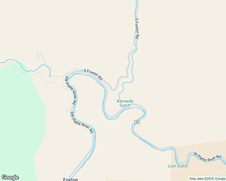map of restaurants, bars, coffee shops, grocery stores, and more near County Road 97 in Deckers
