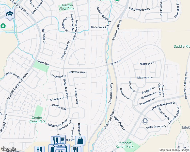 map of restaurants, bars, coffee shops, grocery stores, and more near 10008 Quintana Court in Reno