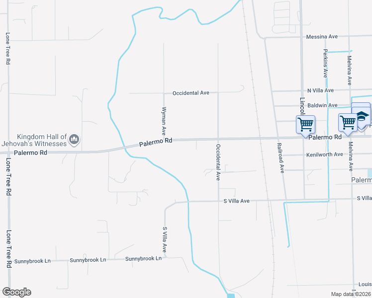map of restaurants, bars, coffee shops, grocery stores, and more near 1785 Palermo Road in Palermo