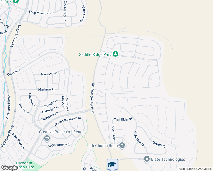 map of restaurants, bars, coffee shops, grocery stores, and more near 9880 Copenhagen Way in Reno