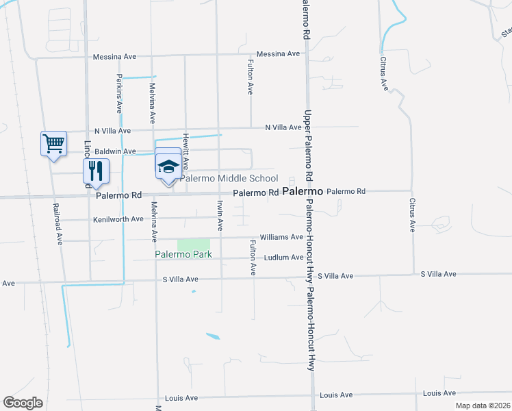 map of restaurants, bars, coffee shops, grocery stores, and more near 50 Sunny Hills Road in Palermo