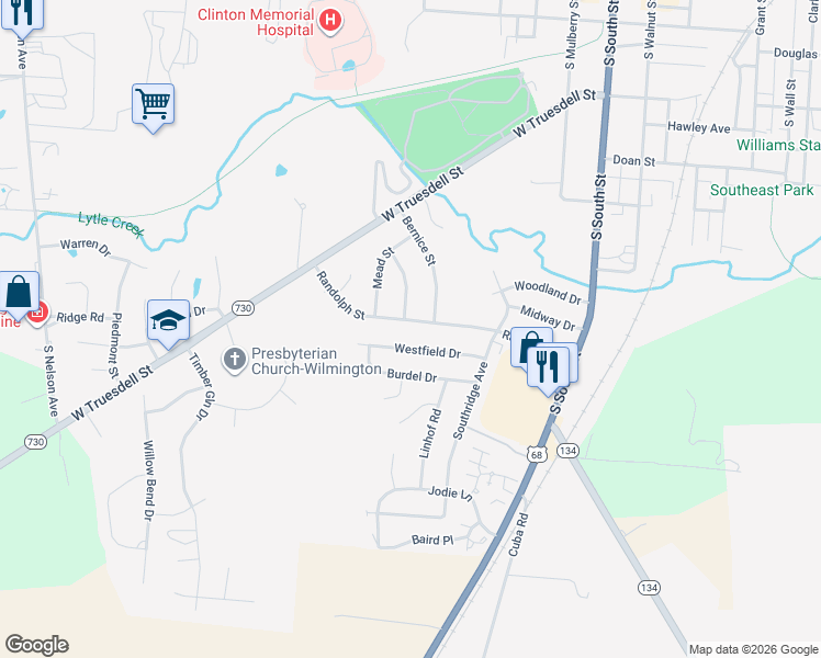 map of restaurants, bars, coffee shops, grocery stores, and more near 398 Randolph Street in Wilmington