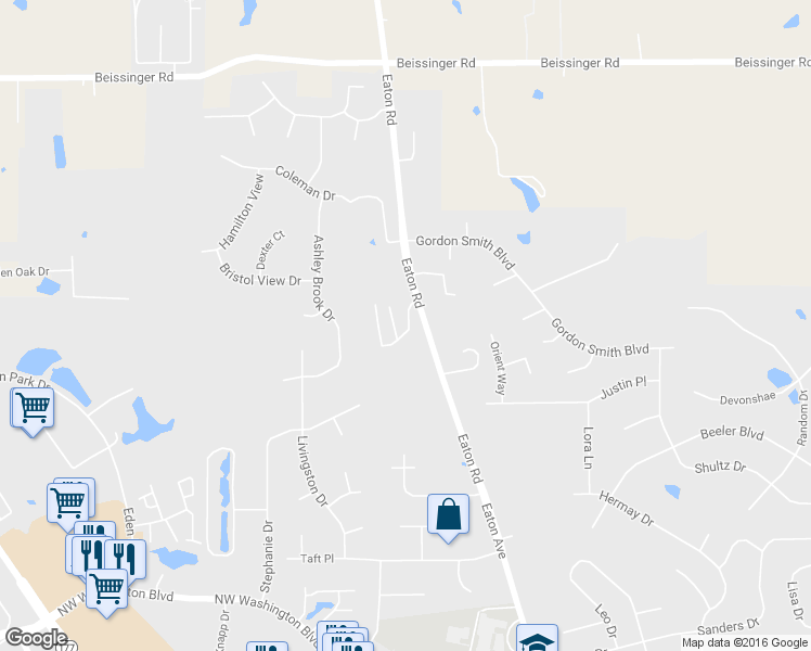 map of restaurants, bars, coffee shops, grocery stores, and more near 1736 Henry Lane in Hamilton