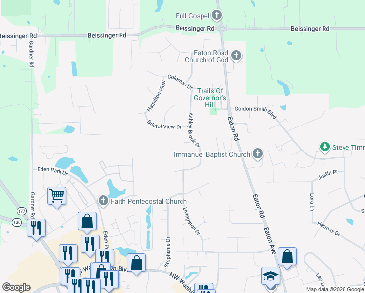map of restaurants, bars, coffee shops, grocery stores, and more near 11 Amanda Court in Hamilton