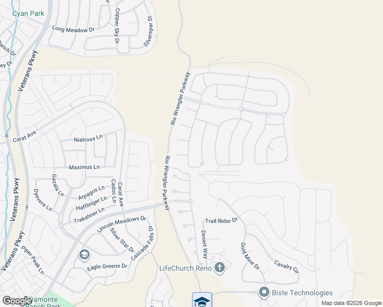 map of restaurants, bars, coffee shops, grocery stores, and more near 9880 Copenhagen Way in Reno