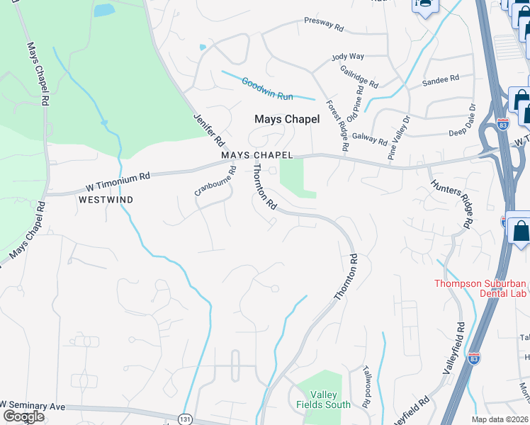 map of restaurants, bars, coffee shops, grocery stores, and more near 43 Tudor Court in Timonium