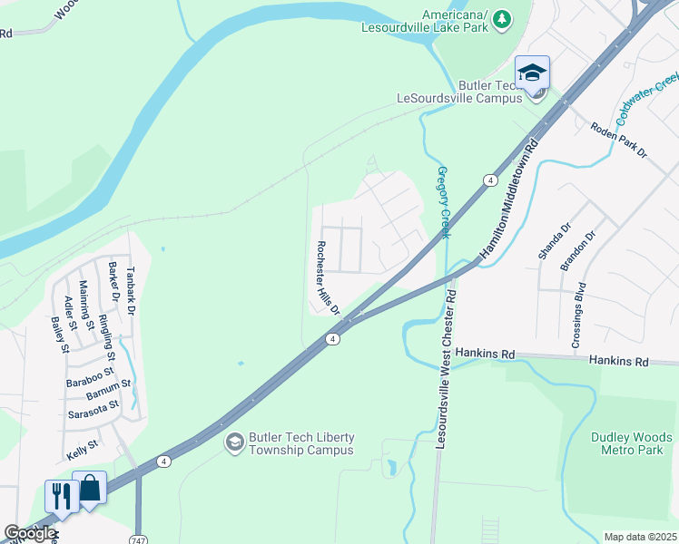 map of restaurants, bars, coffee shops, grocery stores, and more near 12 Cranbrook Drive in Hamilton