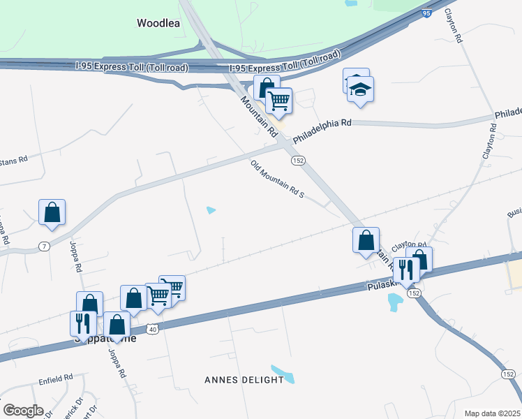 map of restaurants, bars, coffee shops, grocery stores, and more near 1208 Old Mountain Road South in Harford County