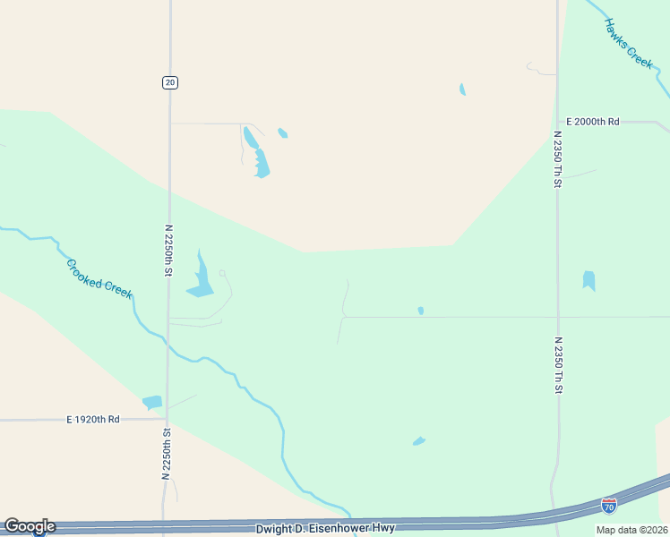 map of restaurants, bars, coffee shops, grocery stores, and more near East 1950th Road in Dennison