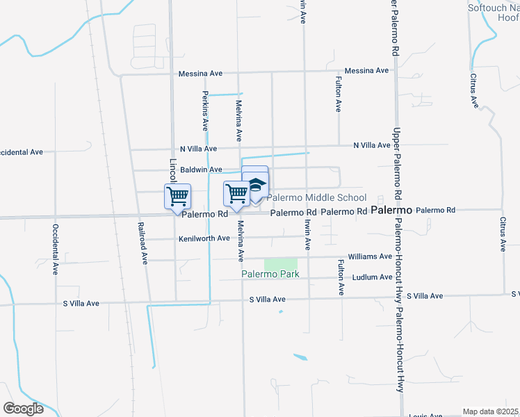 map of restaurants, bars, coffee shops, grocery stores, and more near Bulldog Way in Palermo