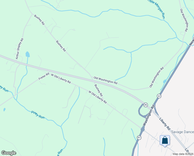map of restaurants, bars, coffee shops, grocery stores, and more near 4998 Old Washington Road in Sykesville