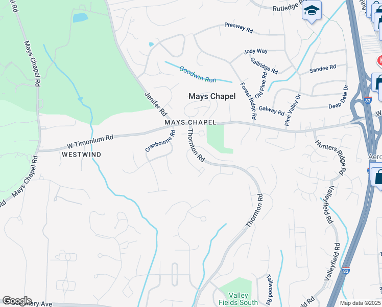 map of restaurants, bars, coffee shops, grocery stores, and more near 19 Tudor Court in Lutherville-Timonium