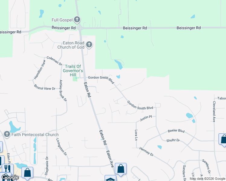 map of restaurants, bars, coffee shops, grocery stores, and more near 815 Prospect Lane in Hamilton