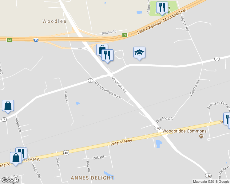map of restaurants, bars, coffee shops, grocery stores, and more near 1213 Old Mountain Road South in Harford County