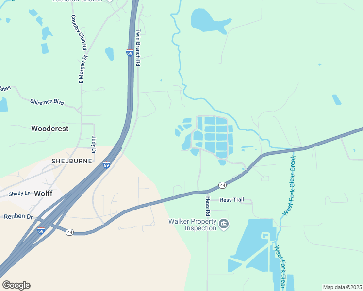 map of restaurants, bars, coffee shops, grocery stores, and more near 2370 Indiana 44 in Martinsville