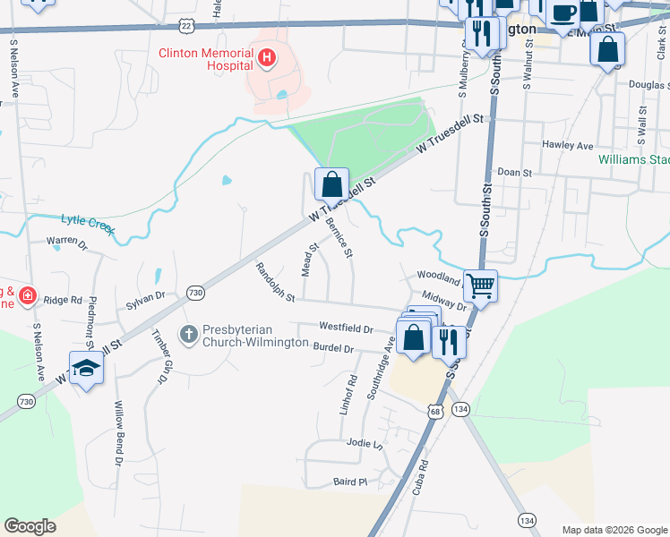 map of restaurants, bars, coffee shops, grocery stores, and more near 664 Norman St in Wilmington