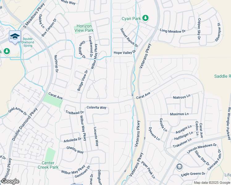 map of restaurants, bars, coffee shops, grocery stores, and more near 9764 Pachuca Drive in Reno