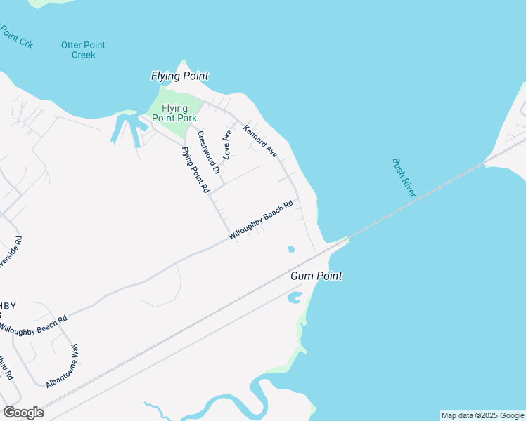 map of restaurants, bars, coffee shops, grocery stores, and more near 3816 Willoughby Beach Road in Edgewood