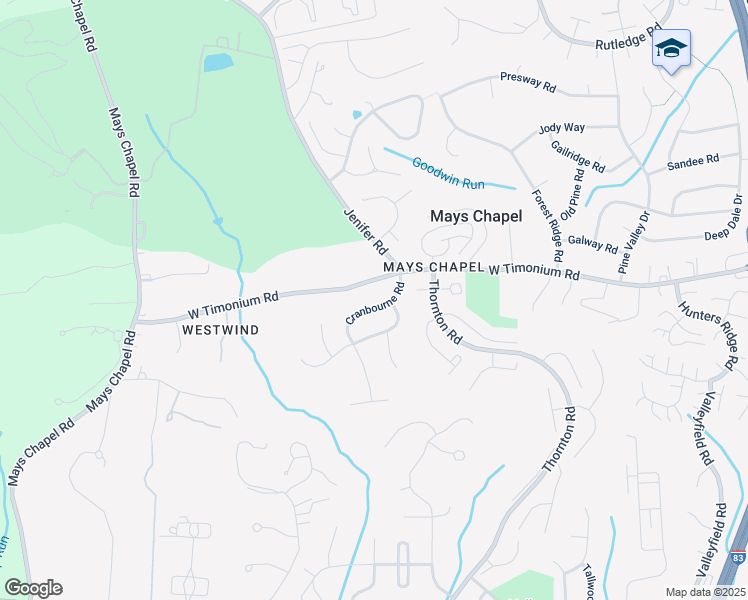 map of restaurants, bars, coffee shops, grocery stores, and more near 2016 Cranbourne Road in Lutherville-Timonium