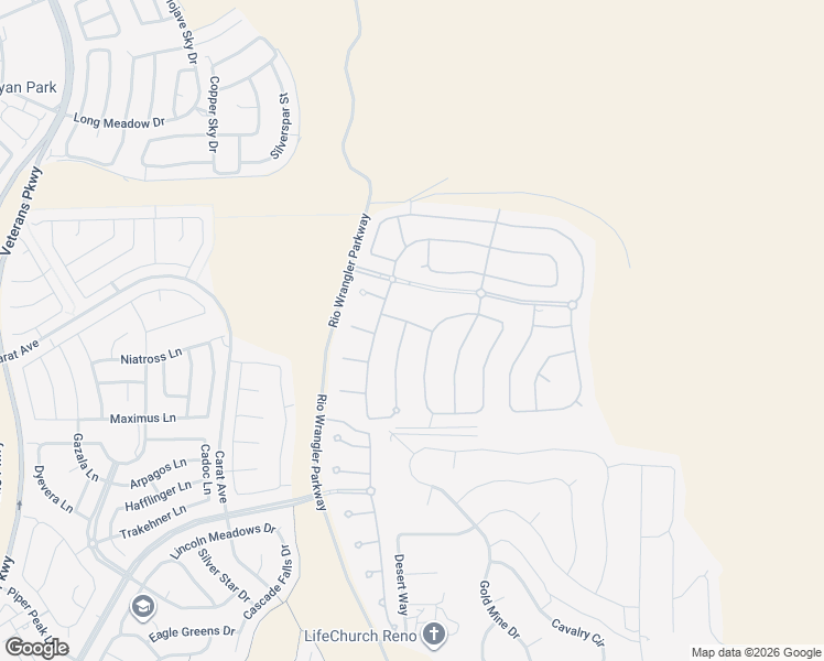 map of restaurants, bars, coffee shops, grocery stores, and more near 9805 Cardigan Bay Lane in Reno