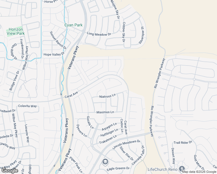map of restaurants, bars, coffee shops, grocery stores, and more near 2142 Nasrullah Lane in Reno