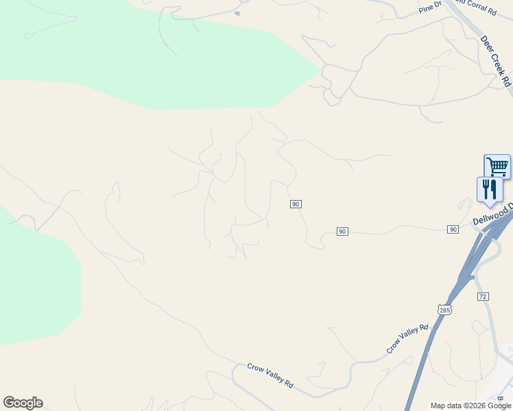map of restaurants, bars, coffee shops, grocery stores, and more near 38 Deerhaven Drive in Bailey