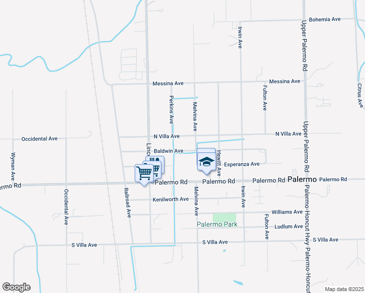 map of restaurants, bars, coffee shops, grocery stores, and more near 2134 Baldwin Avenue in Palermo
